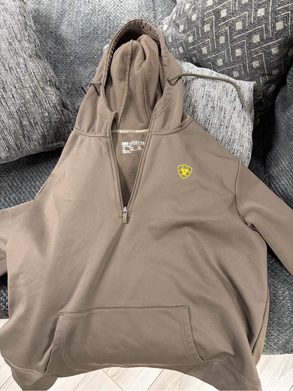 Ariat olive Hooded Half-Zip Sweatshirt